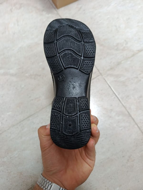صندل زنانه مشکی نگین دار لژدار