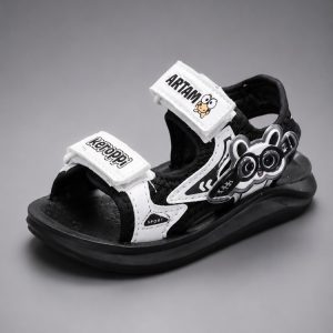 IMG_2785 صندل بچه گانه طرح همستر سفید مشکی | کیوت و راحت